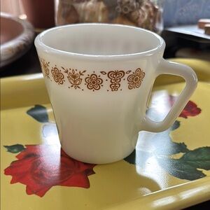 Vintage 1972 Pyrex Golden butterfly mug
